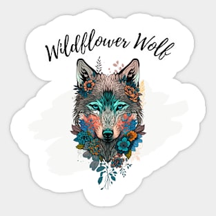 Wildflower Wolf Sticker